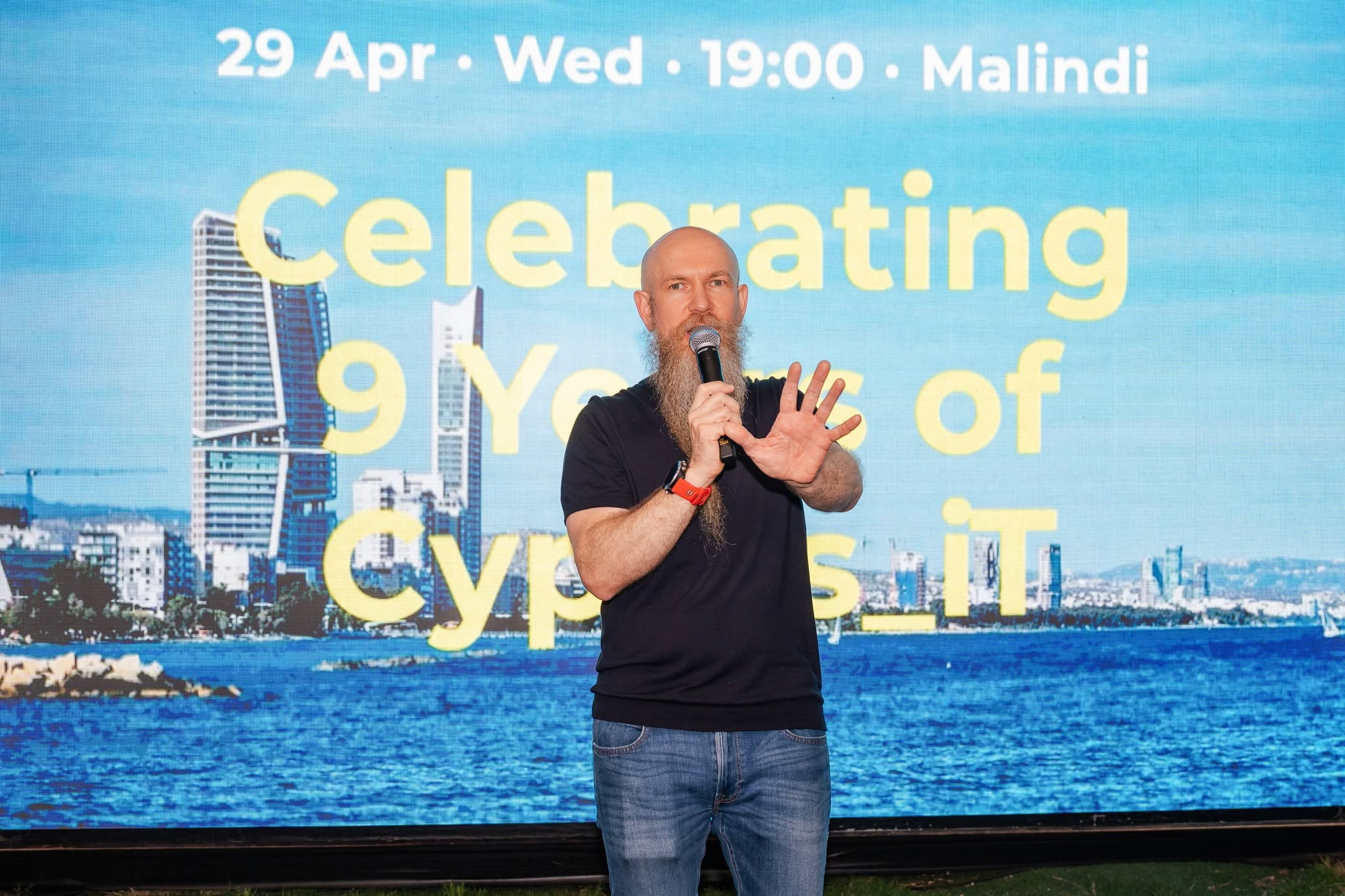 Oleg speaking at the Cyprus_iT ninth anniversary